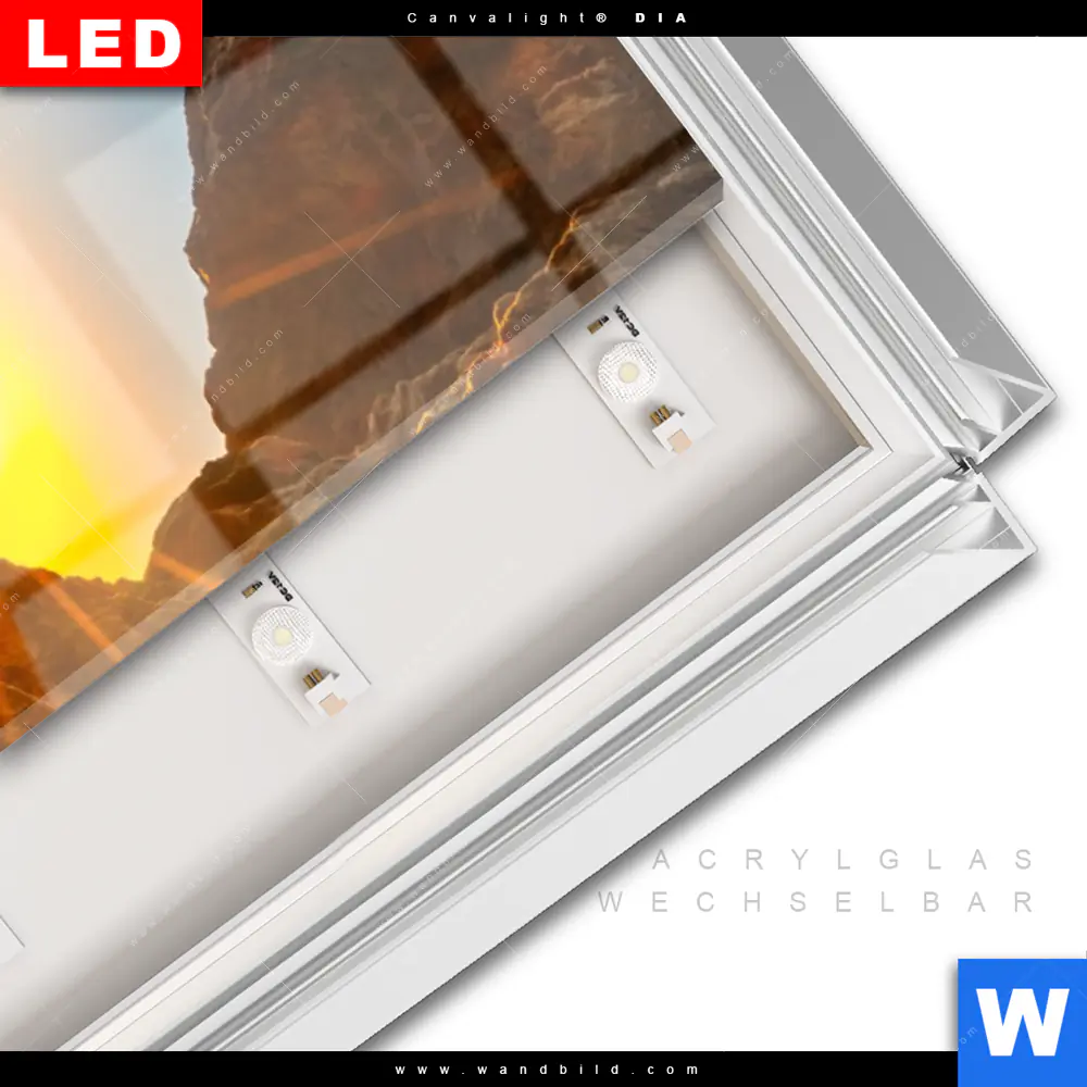 Leuchtbild Acrylglas Canvalight® DIA | Sonnenuntergang in Meeresgrotte | Schmal - Image 3
