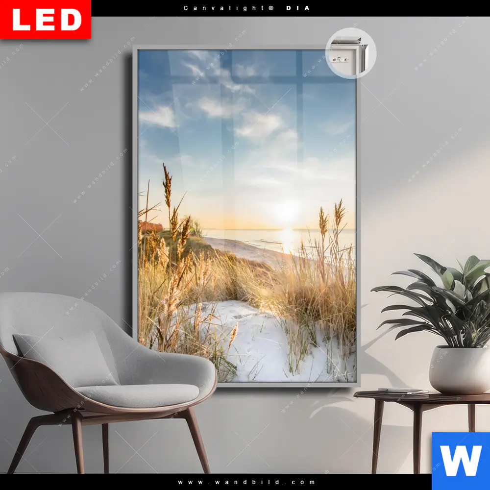 Leuchtbild Acrylglas Canvalight® DIA | Urlaub am Meer | Hochformat