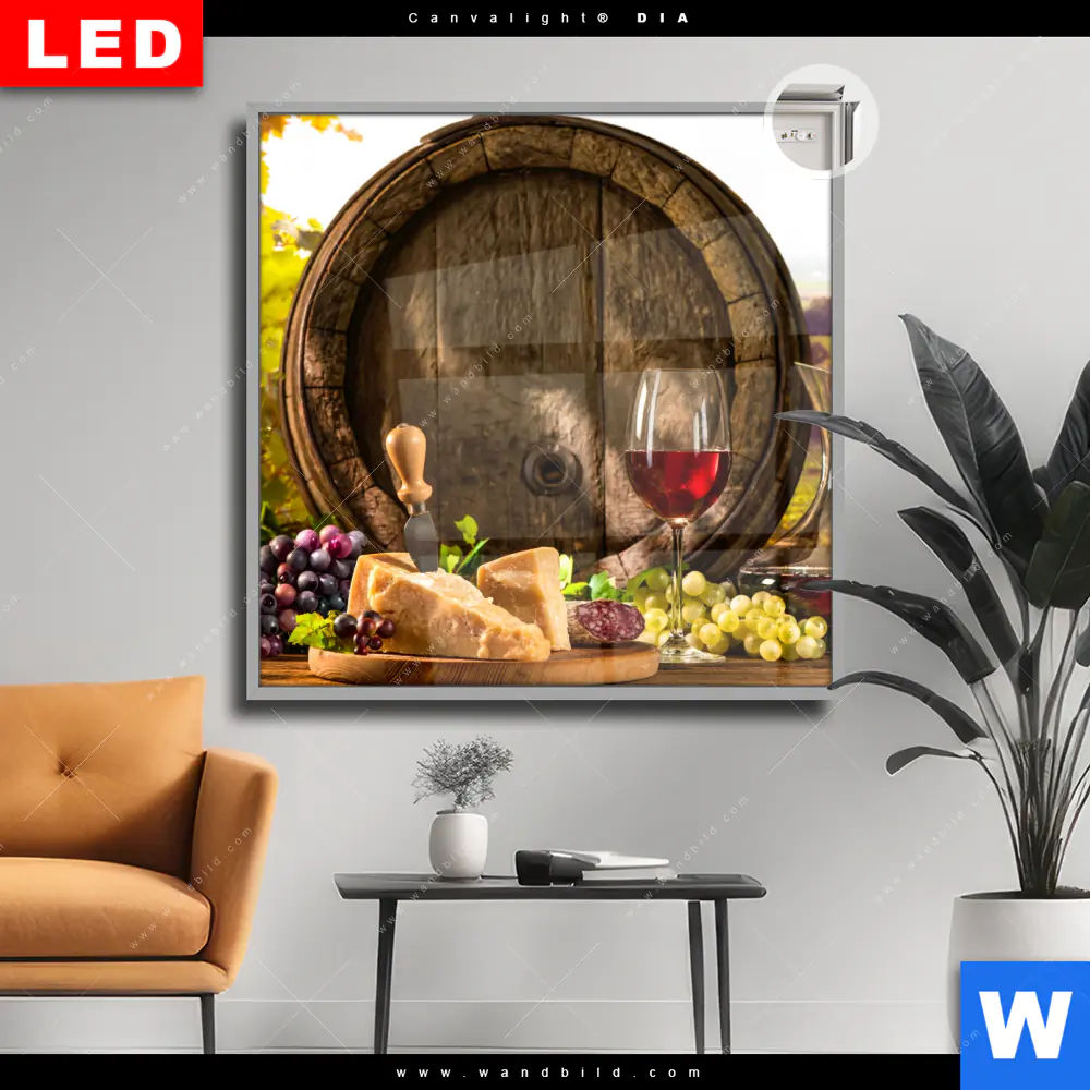Leuchtbild Acrylglas Canvalight® DIA | Wein - Geschmack der Region | Quadrat