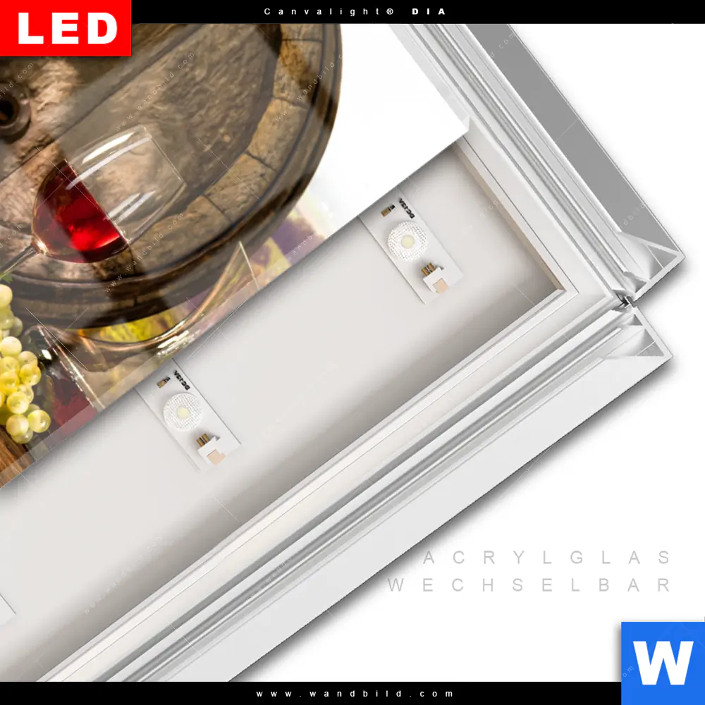 Leuchtbild Acrylglas Canvalight® DIA | Wein - Geschmack der Region | Quadrat - Image 3
