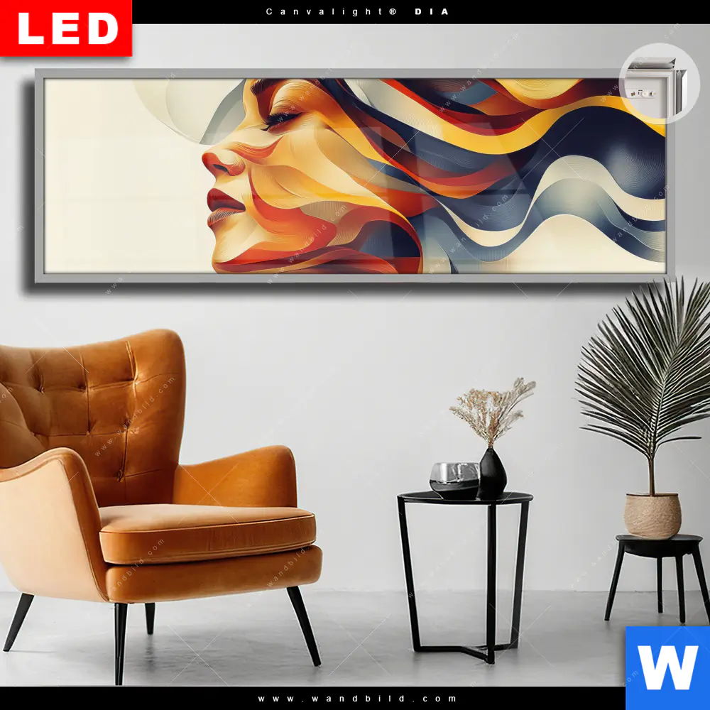 Leuchtbild Acrylglas Canvalight® DIA | Wellen der Emotionen | Panorama