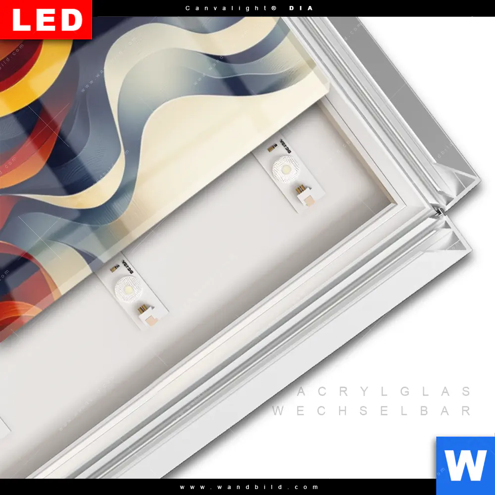 Leuchtbild Acrylglas Canvalight® DIA | Wellen der Emotionen | Panorama - Image 3