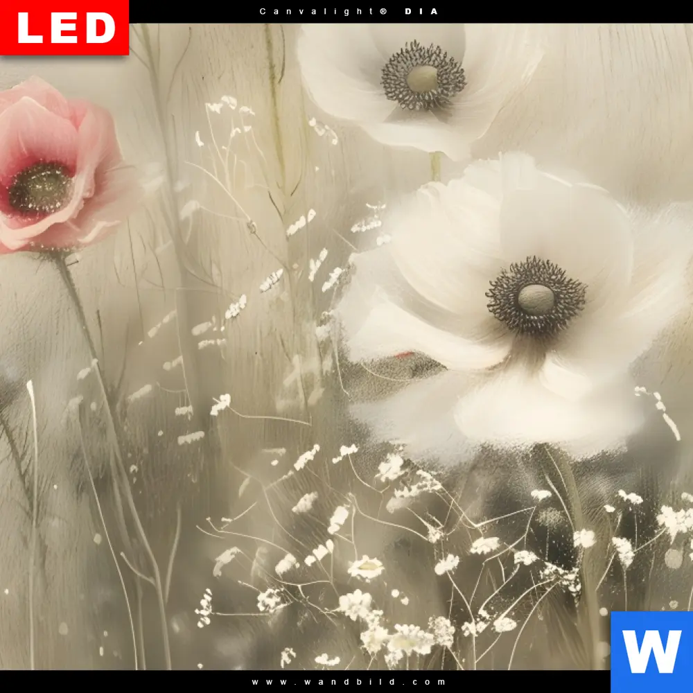 Leuchtbild Acrylglas Canvalight® DIA | Zarte Wildblumen in Pastelltönen | Panorama - Image 4