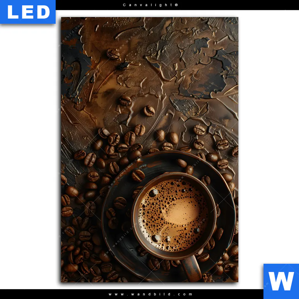 Canvalight® Leuchtbild | Aromatischer Kaffeetraum | Hochformat - Image 2