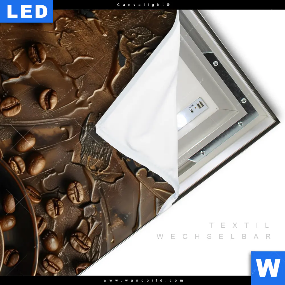 Canvalight® Leuchtbild | Aromatischer Kaffeetraum | Hochformat - Image 3