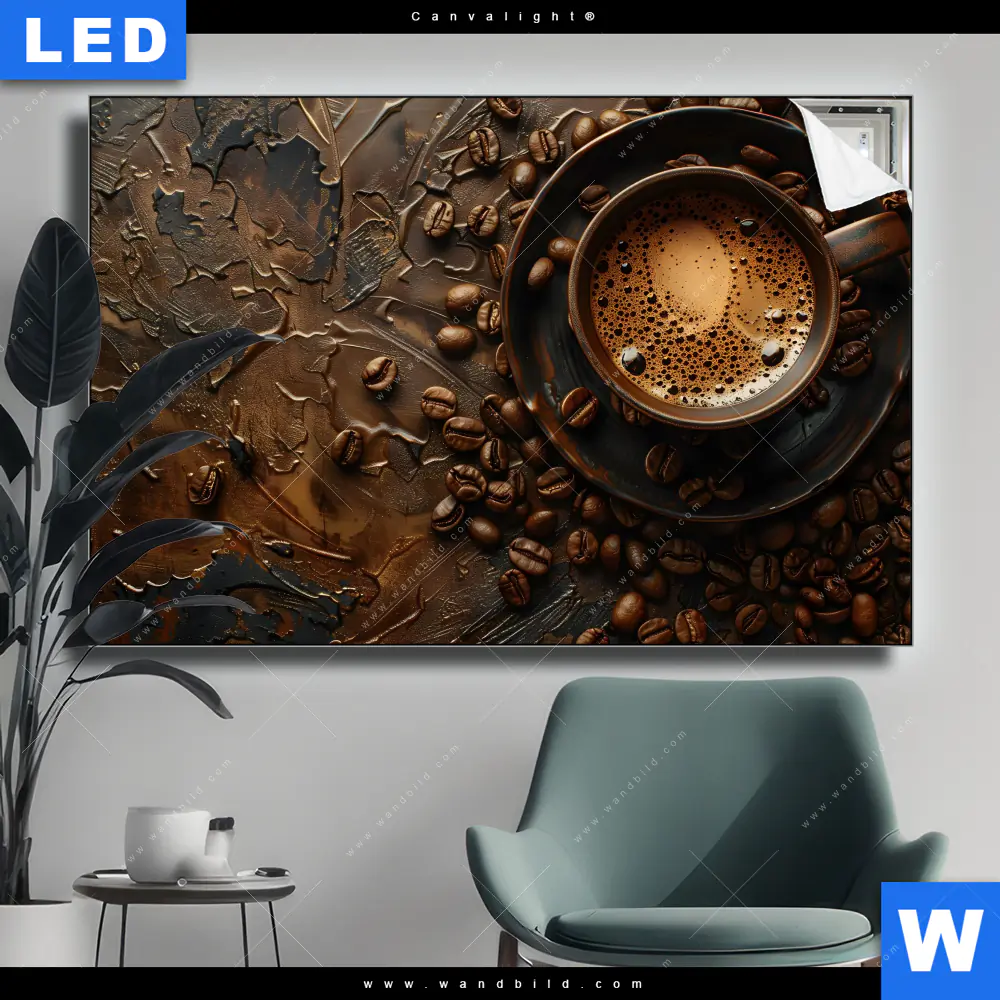 Canvalight® Leuchtbild | Aromatischer Kaffeetraum | Querformat