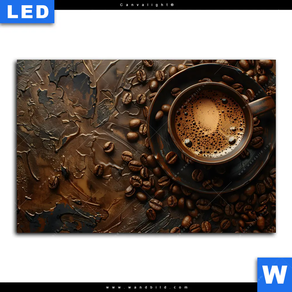 Canvalight® Leuchtbild | Aromatischer Kaffeetraum | Querformat - Image 2
