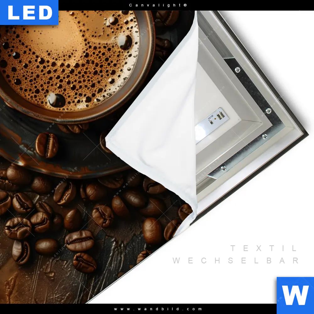 Canvalight® Leuchtbild | Aromatischer Kaffeetraum | Querformat - Image 3