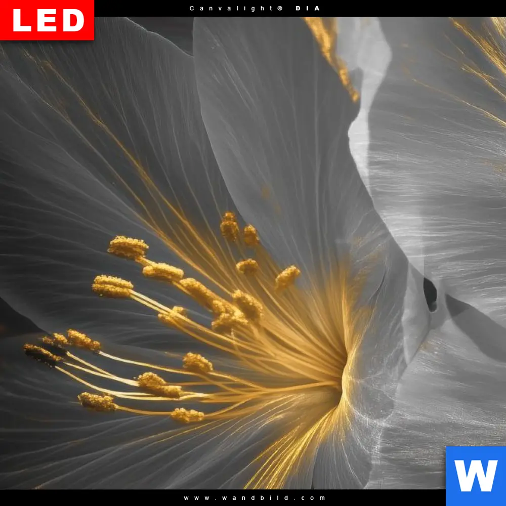 Canvalight® Leuchtbild | Blüten Gold & Weiß | Querformat - Image 4