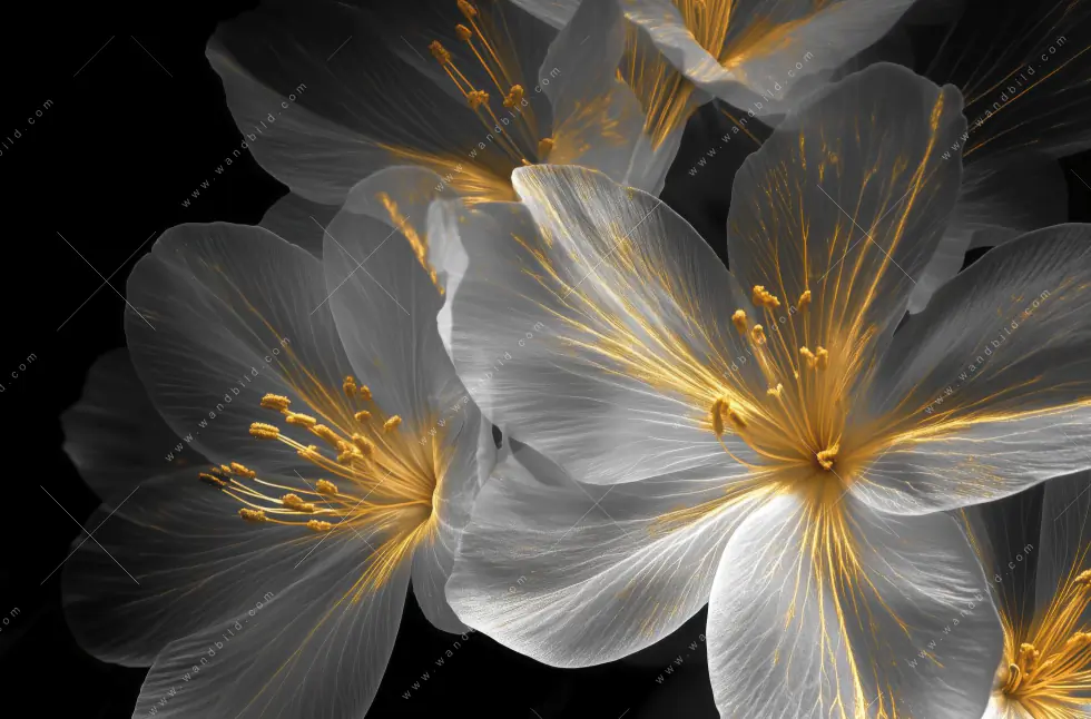 Canvalight® Leuchtbild | Blüten Gold & Weiß | Querformat - Image 5