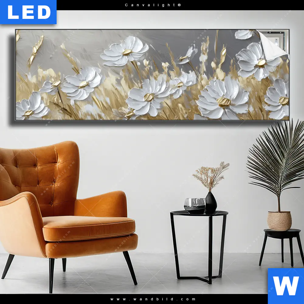 Canvalight® Leuchtbild | Blüten im Wind | Panorama