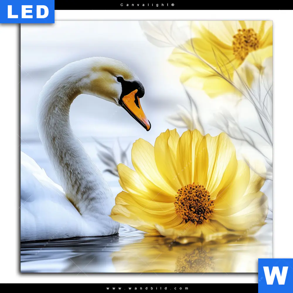 Canvalight® Leuchtbild | Der Schwan - Seeromantik | Quadrat - Image 2