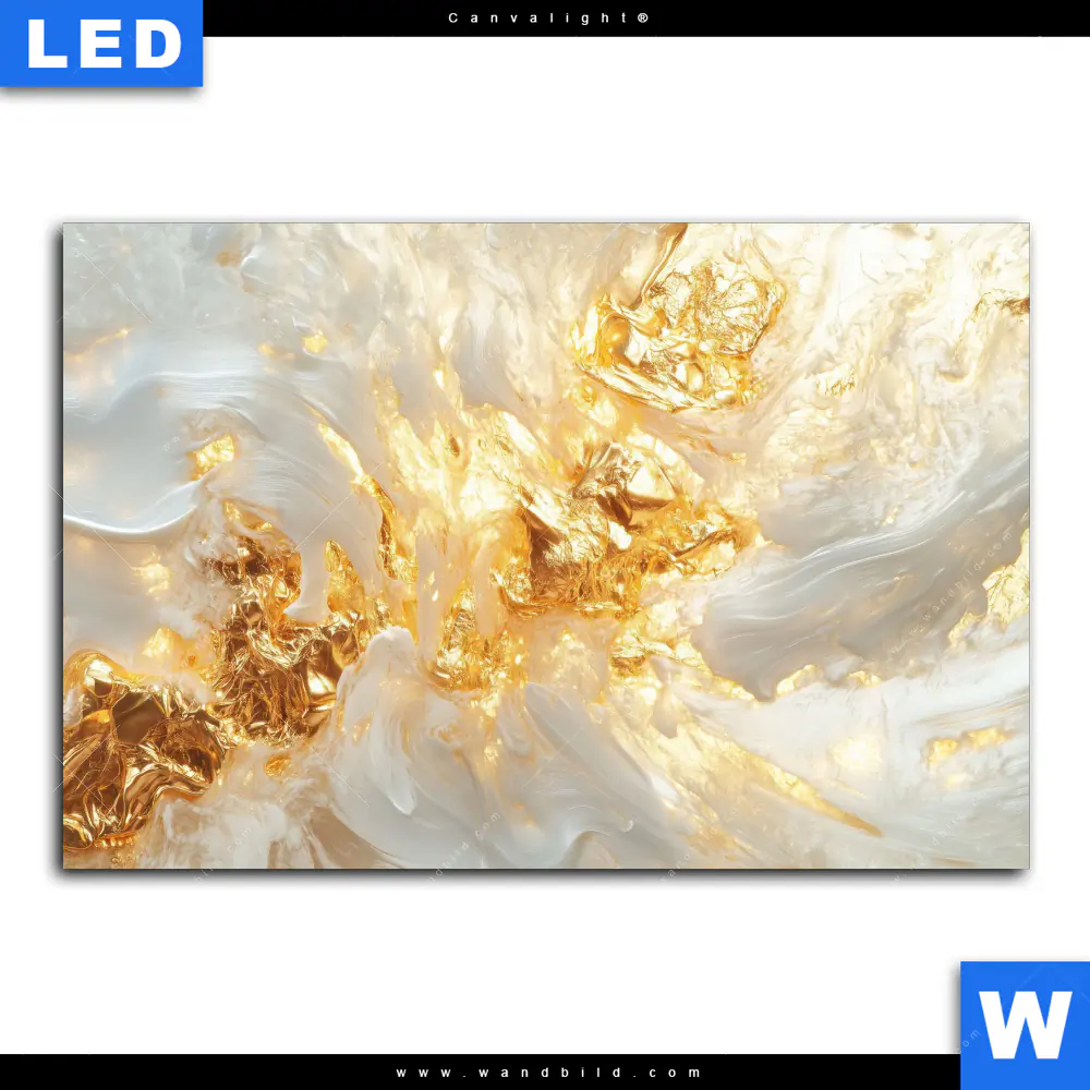 Canvalight® Leuchtbild | Edle Farbexplosion Gold | Querformat - Image 2