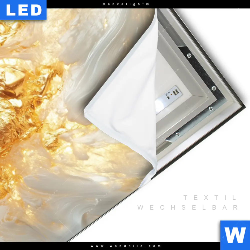 Canvalight® Leuchtbild | Edle Farbexplosion Gold | Querformat - Image 3