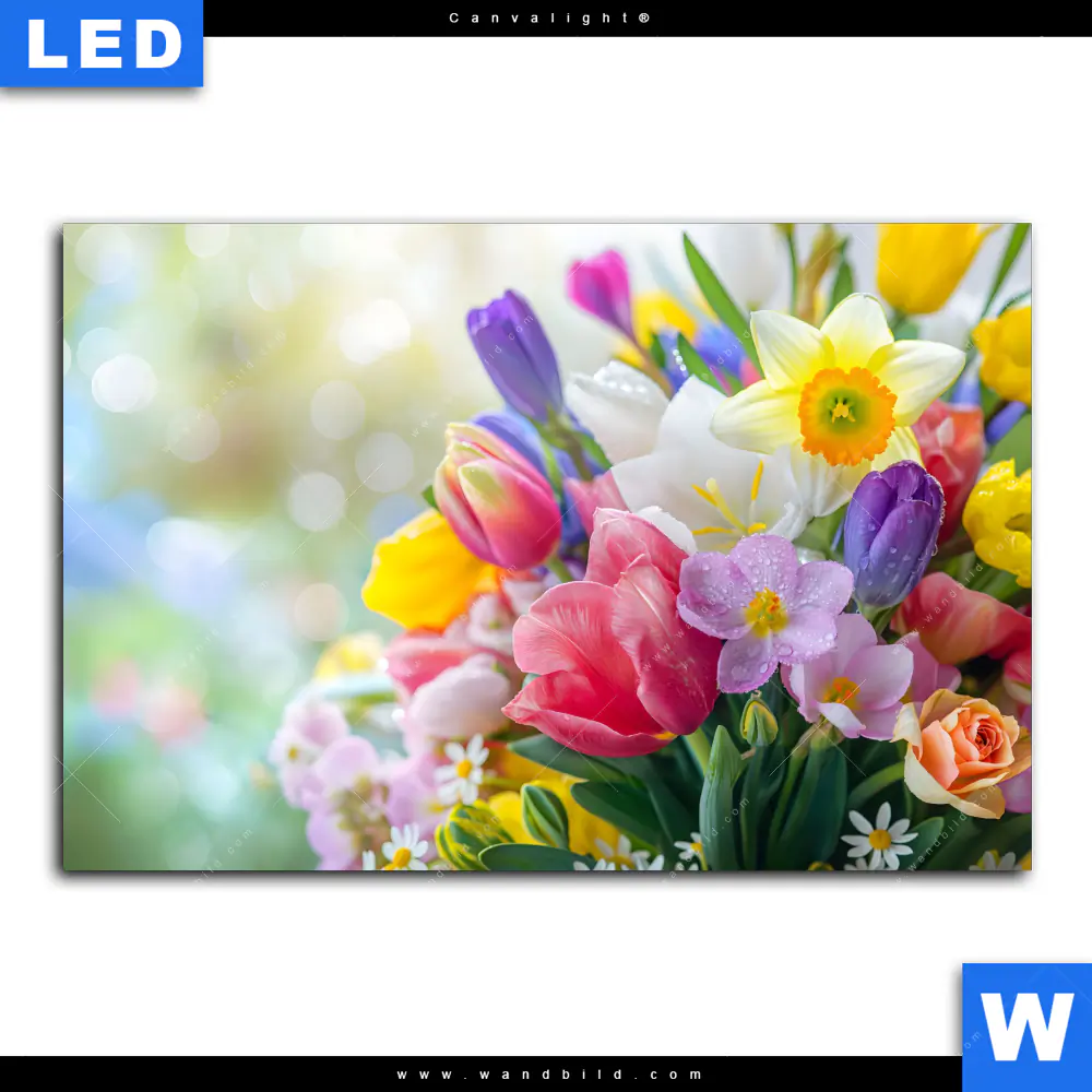 Canvalight® Leuchtbild | Farbenfrohe Frühlingsblüten | Querformat - Image 2