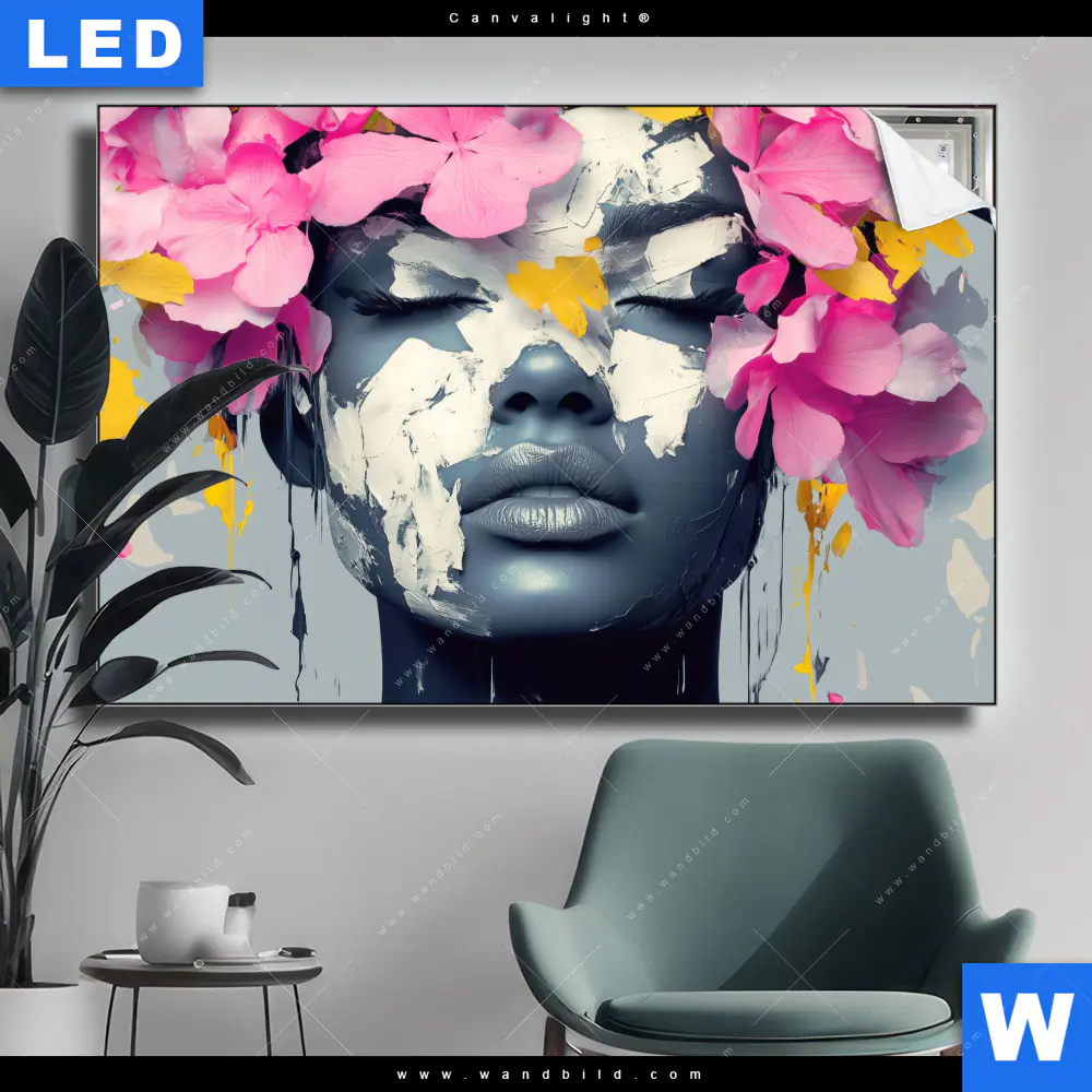 Canvalight® Leuchtbild | Florales Porträt Design | Querformat
