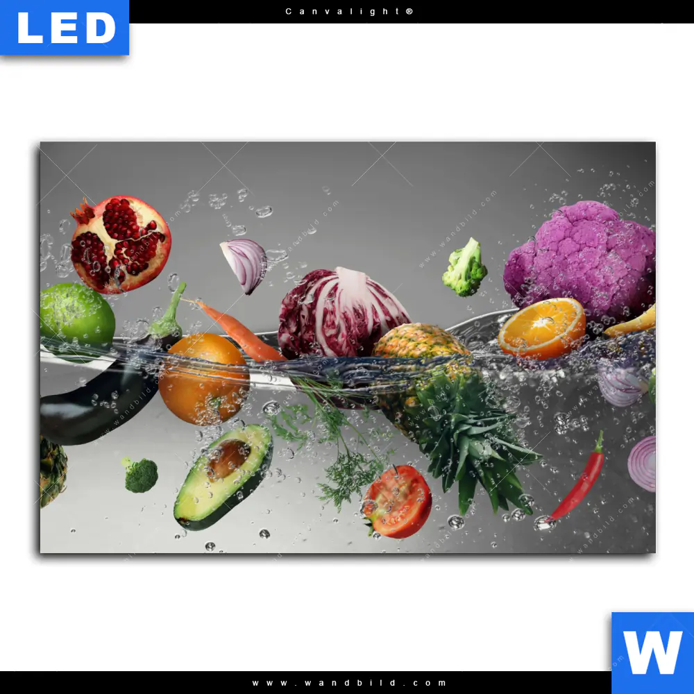 Canvalight® Leuchtbild | Frische Gemüse-Explosion | Querformat - Image 2