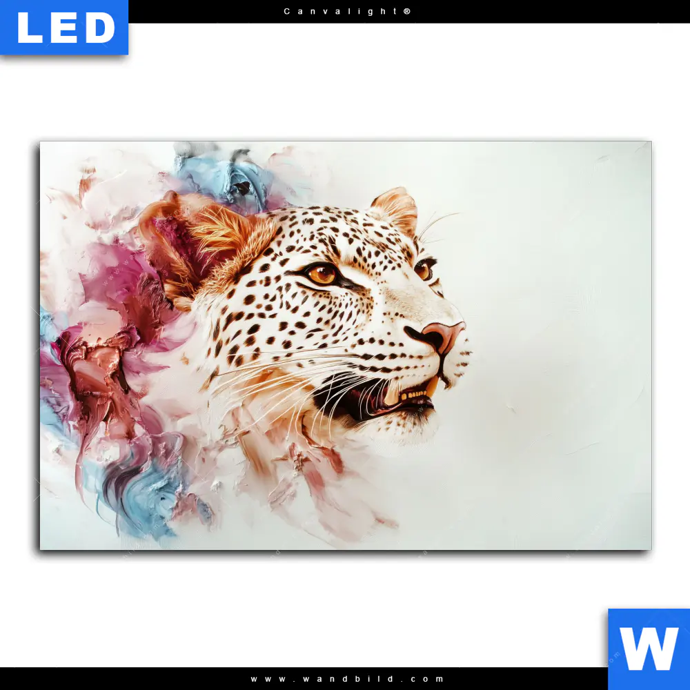 Canvalight® Leuchtbild | Leopard in Farbexplosion | Querformat - Image 2