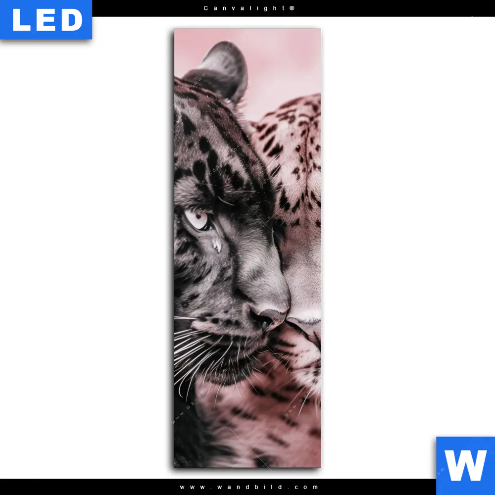 Canvalight® Leuchtbild | Leoparden - Harmonie in Pastell | Schmal - Image 2