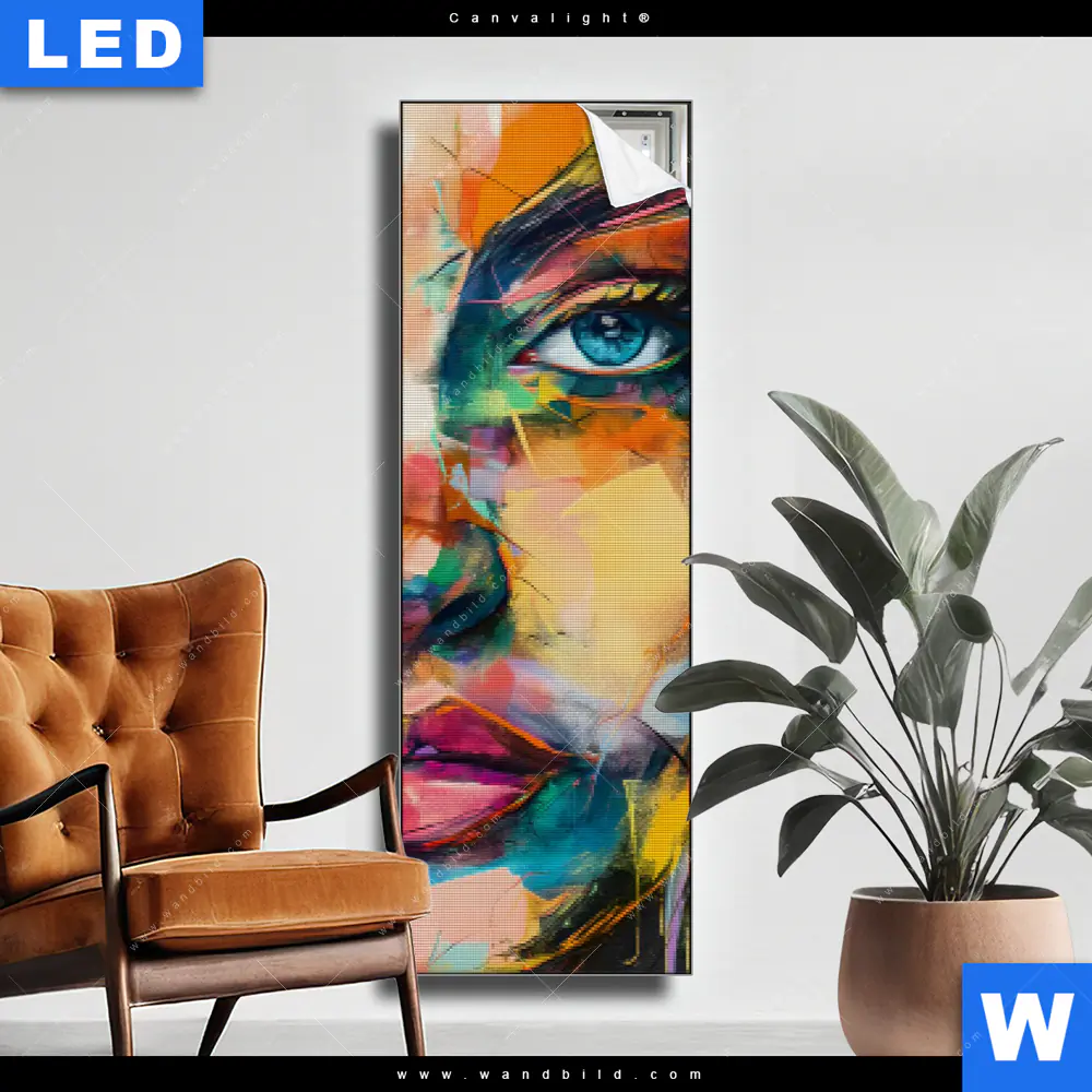 Canvalight® Leuchtbild | Loretta - Abstrakt Patchwork Art | Schmal