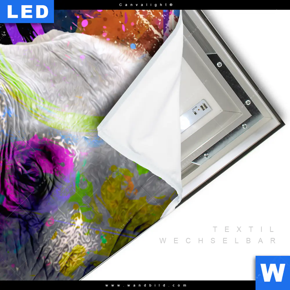 Canvalight® Leuchtbild | Moderner bunter Elefant No. 2 | Hochformat - Image 3