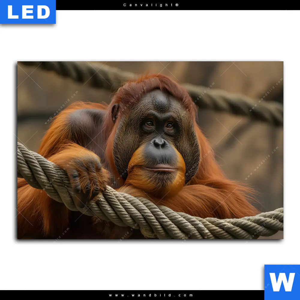 Canvalight® Leuchtbild | Orang-Utan mit sanftem Blick | Querformat - Image 2