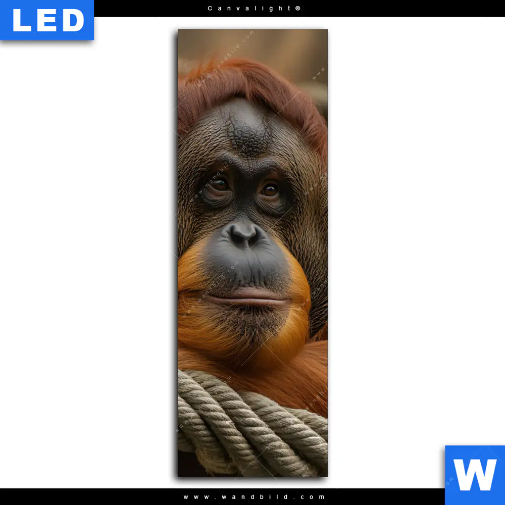 Canvalight® Leuchtbild | Orang-Utan mit sanftem Blick | Schmal - Image 2