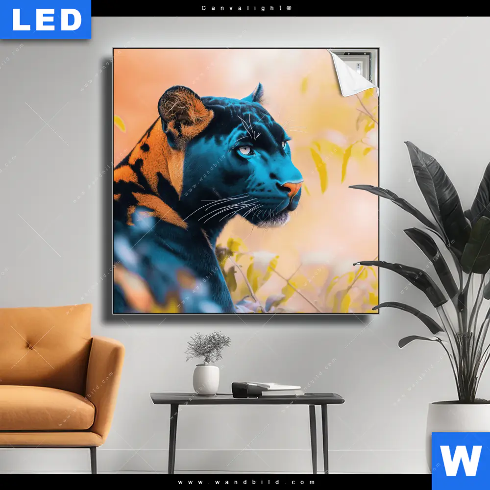 Canvalight® Leuchtbild | Panther - Farben der Wildness | Quadrat