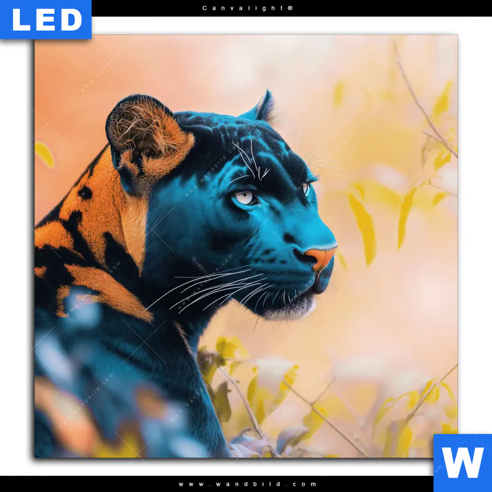 Canvalight® Leuchtbild | Panther - Farben der Wildness | Quadrat - Image 2