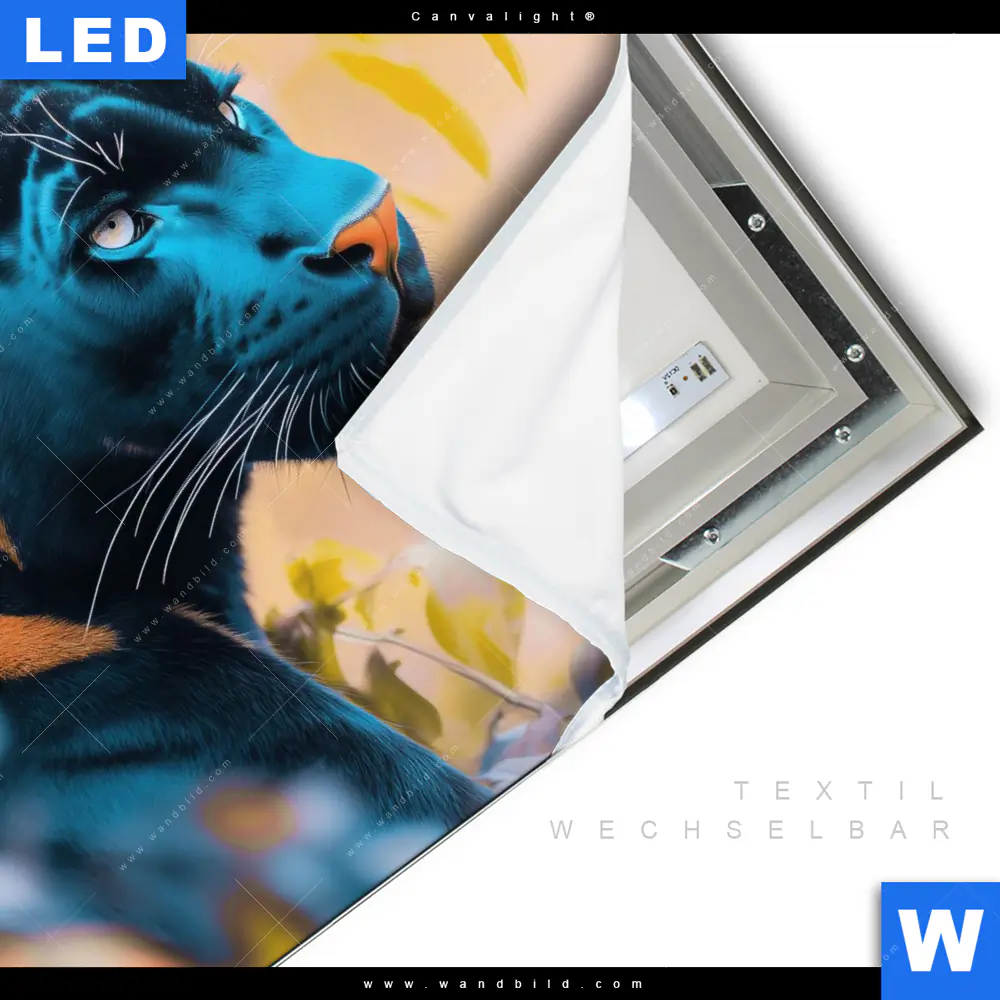 Canvalight® Leuchtbild | Panther - Farben der Wildness | Quadrat - Image 3