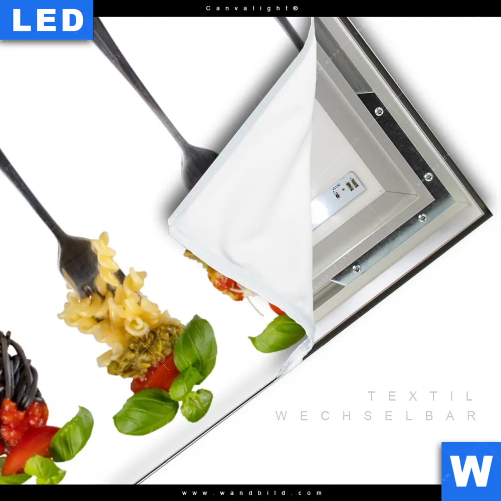 Canvalight® Leuchtbild | Pasta auf Gabeln | Hochformat - Image 3