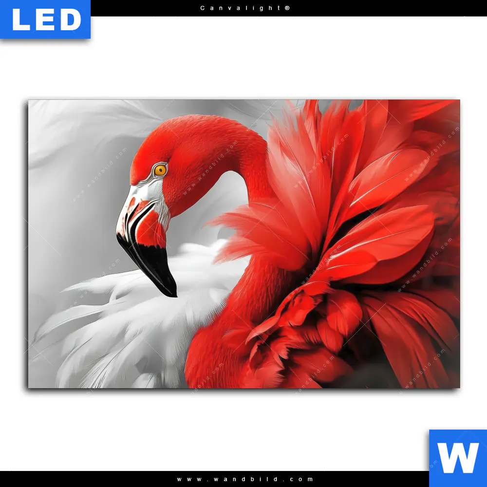Canvalight® Leuchtbild | Roter Flamingo | Querformat - Image 2