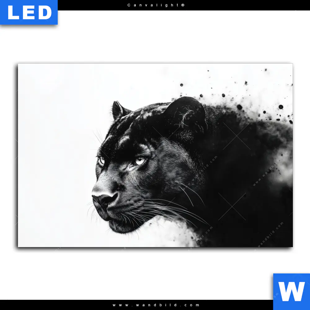 Canvalight® Leuchtbild | Schwarzer Panther | Querformat - Image 2