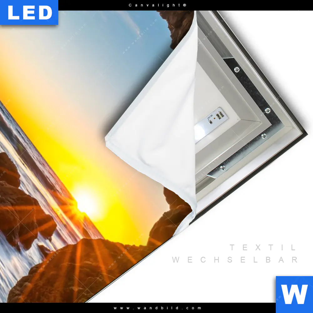 Canvalight® Leuchtbild | Sonnenuntergang in Meeresgrotte | Hochformat - Image 3
