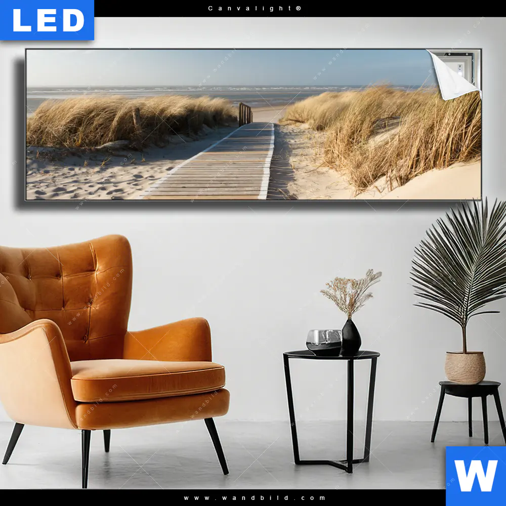 Canvalight® Leuchtbild | Strand auf Langeoog | Panorama