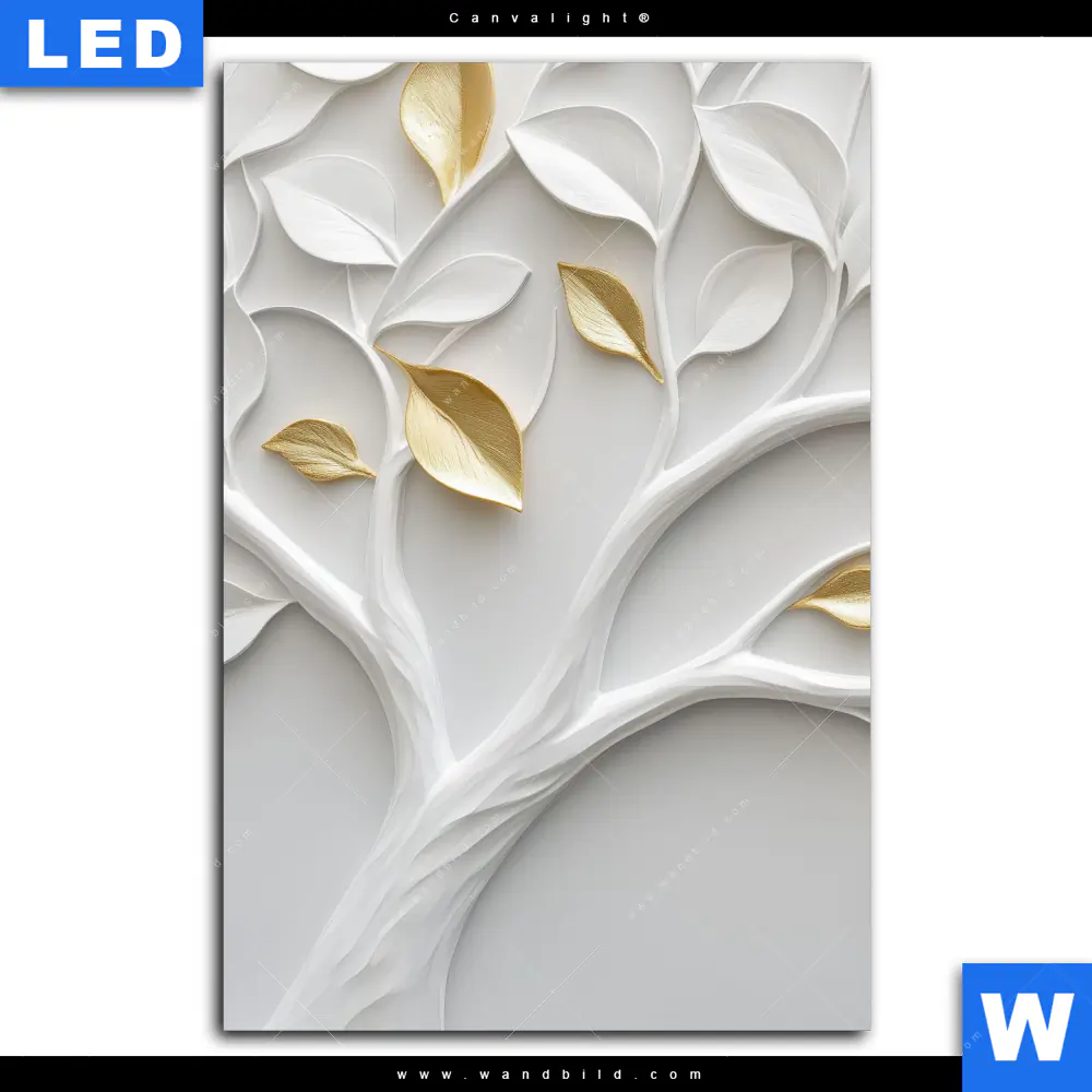 Canvalight® Leuchtbild | Weißer Lebensbaum | Hochformat - Image 2