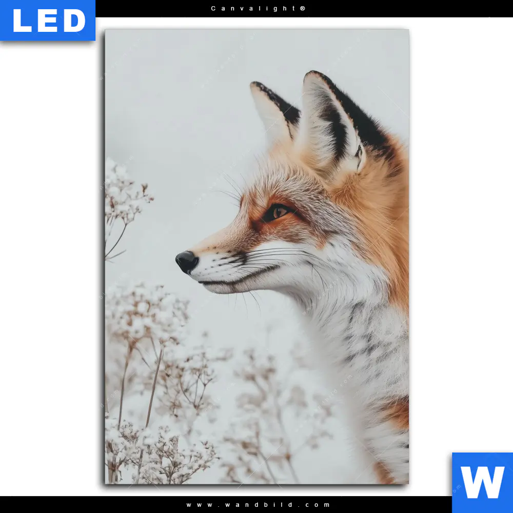 Canvalight® Leuchtbild | Winterstille - Der Fuchs | Hochformat - Image 2