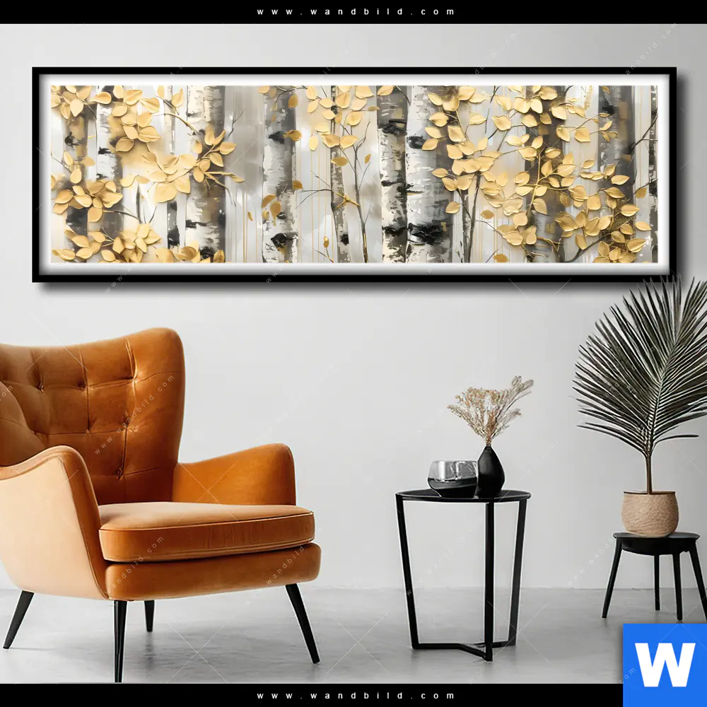 Poster | Abstrakter Birkenwald | Panorama