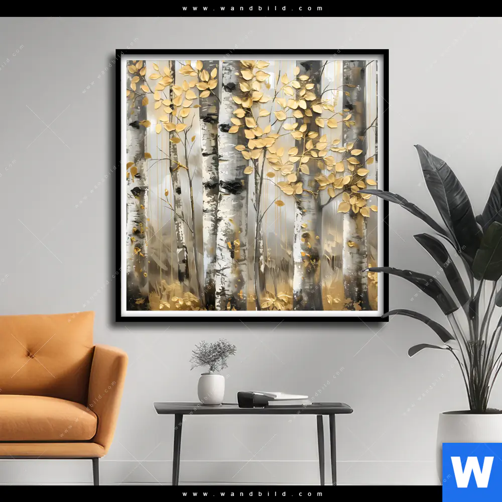 Poster | Abstrakter Birkenwald | Quadrat