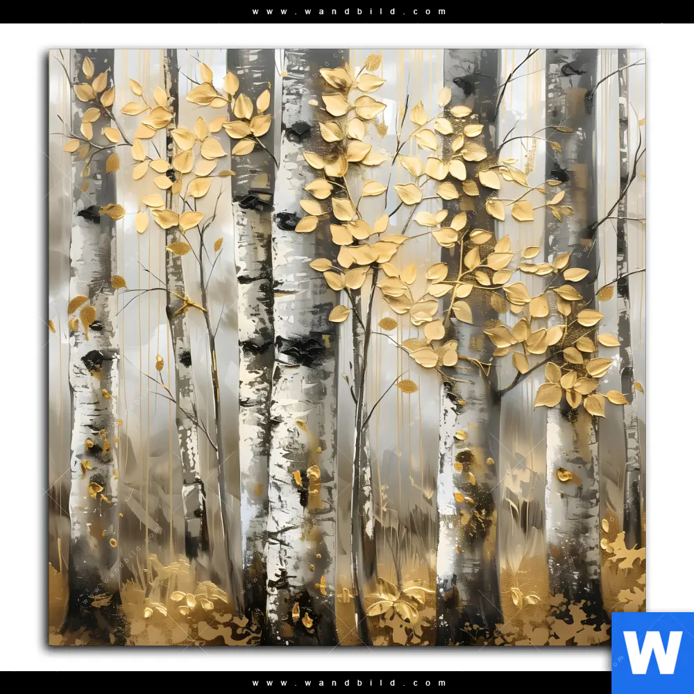 Poster | Abstrakter Birkenwald | Quadrat - Image 2