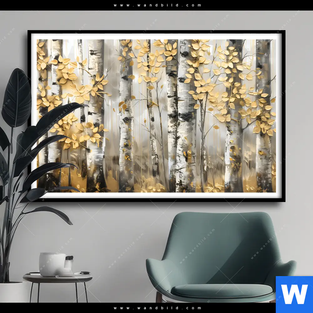 Poster | Abstrakter Birkenwald | Querformat