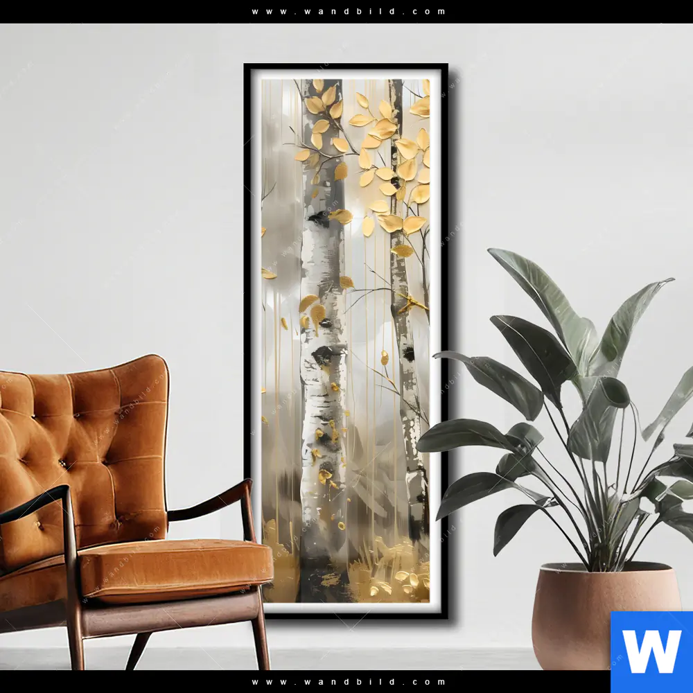 Poster | Abstrakter Birkenwald | Schmal