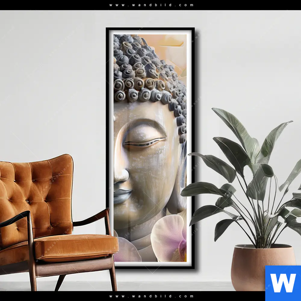 Poster | Buddha & Orchideen | Schmal