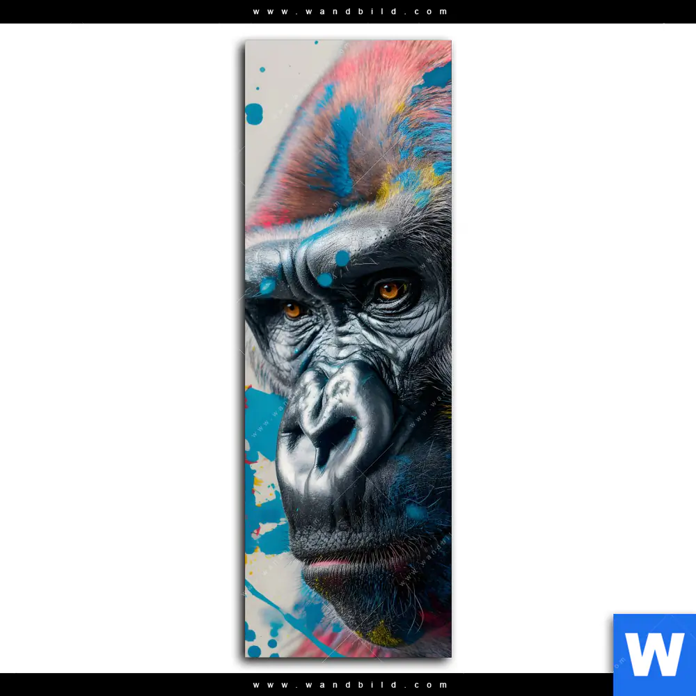 Poster | Bunter Gorilla mit Farbspritzern | Schmal - Image 2