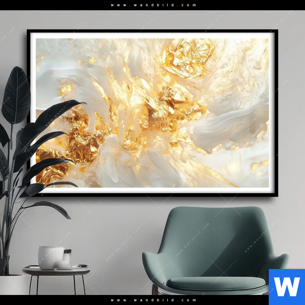 Poster | Edle Farbexplosion Gold | Querformat