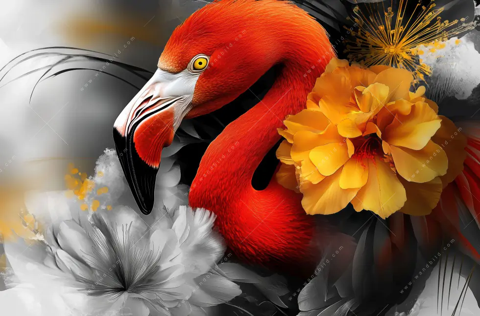 Poster | Flamingo & Blüten | Hochformat - Image 5