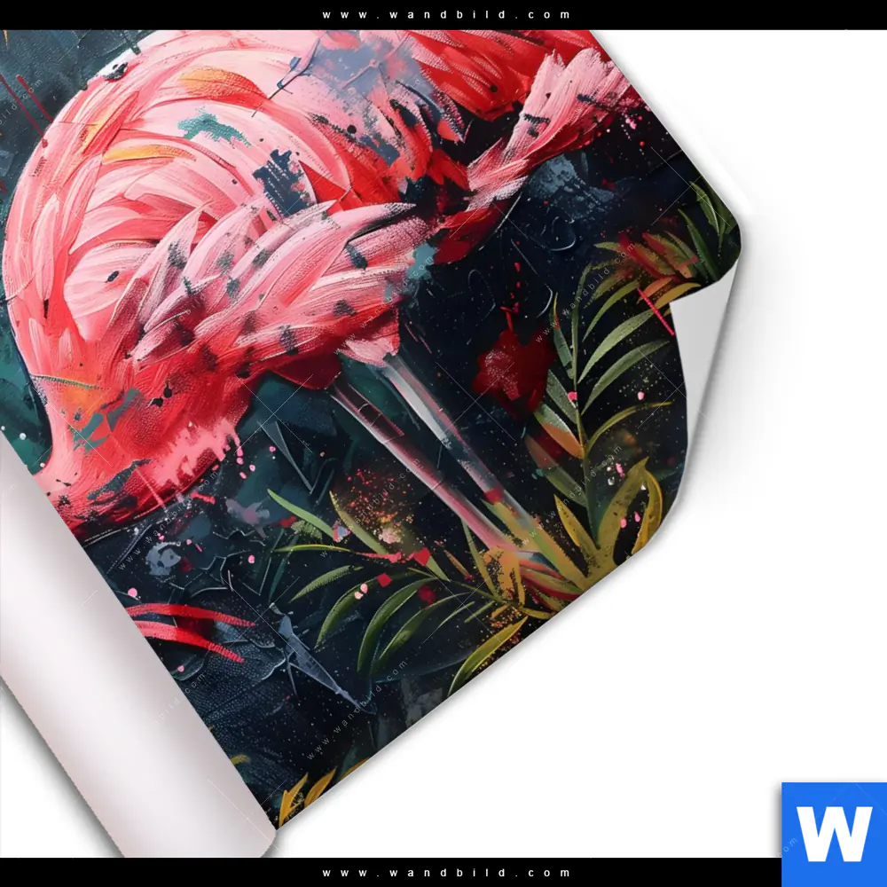 Poster | Flamingo - Dschungel Eleganz | Quadrat - Image 3