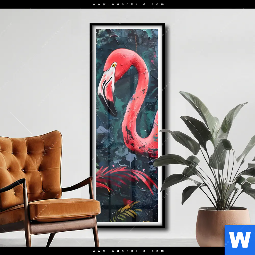 Poster | Flamingo - Dschungel Eleganz | Schmal