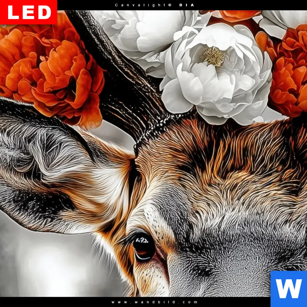 Poster | Hirsch mit Blumenkrone | Querformat - Image 4