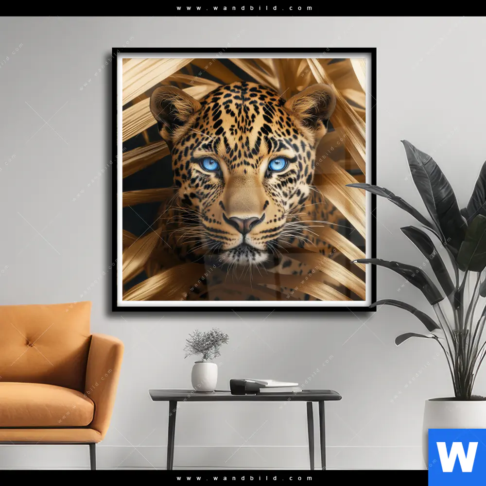 Poster | Leopard im goldenen Dschungel | Quadrat